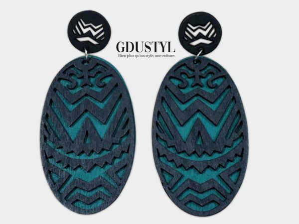 Boucles d'oreille en bois "Ndiour" – Image 4