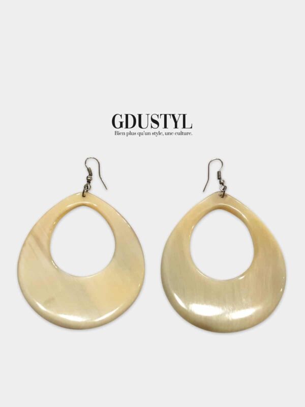 Boucles d'oreilles en corne "Velo, la vie" – Image 2