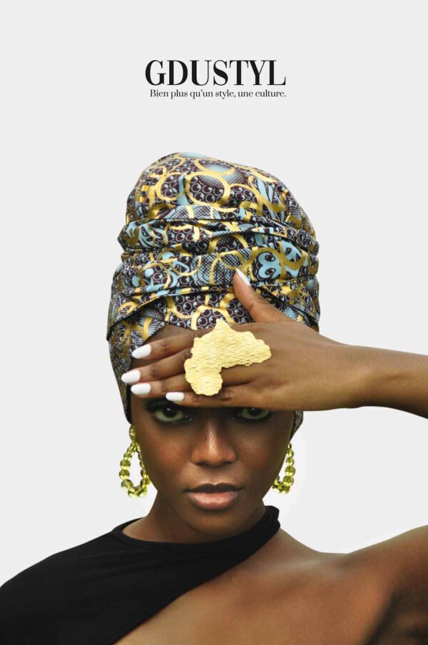Bague en bronze carte d'Afrique "Kama" XL
