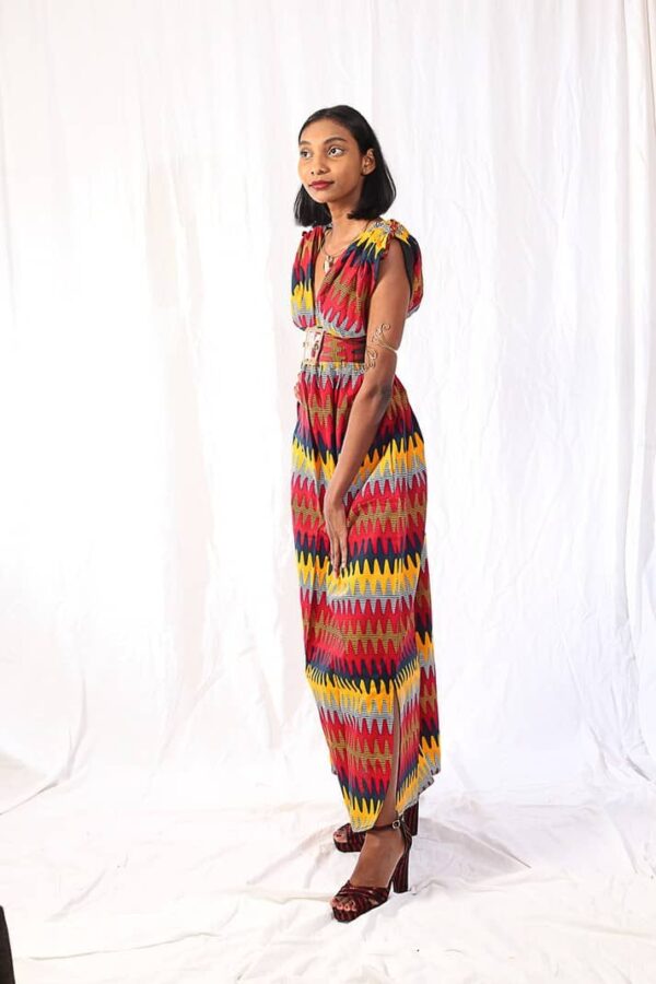 Robe Wax Longue "Dior" Tricolore