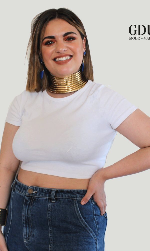 Collier ras de cou "Reine Pélagie" doré – Image 9