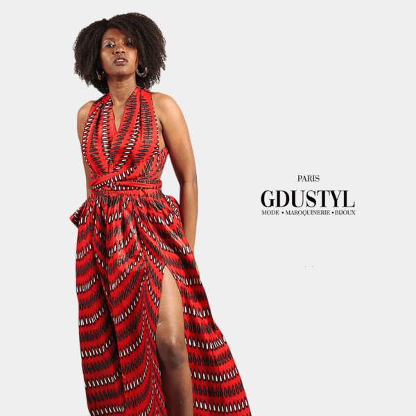Maxi Dress Wax “ LA DIVA” Rouge – Image 3