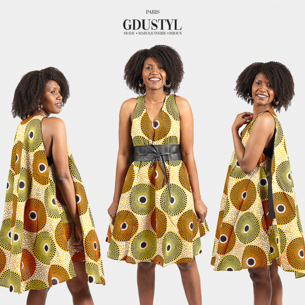 Robe Wax Mi-longue "ALDIANA" verte