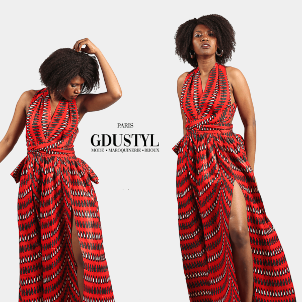 Maxi Dress Wax “ LA DIVA” Rouge – Image 2